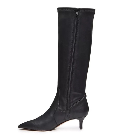 Franco Sarto Black Heeled Knee-High Boots - Picture 3 of 10